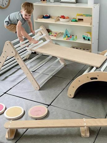 A Montessori climbing gym from Lily and River
